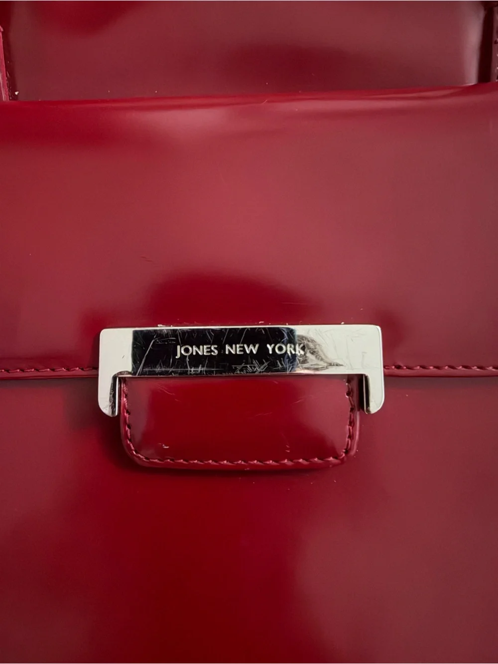 Jones New York Red Genuine Leather Shoulder Purse